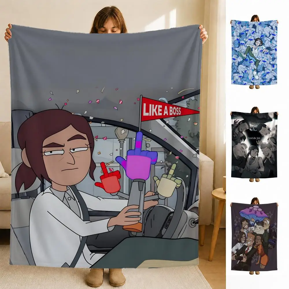 animation I-Inside J-Job Throw Soft Flannel Blanket for Bed Bedroom Sofa Picnic Throw Skin-friendly Breathable Gift Cover