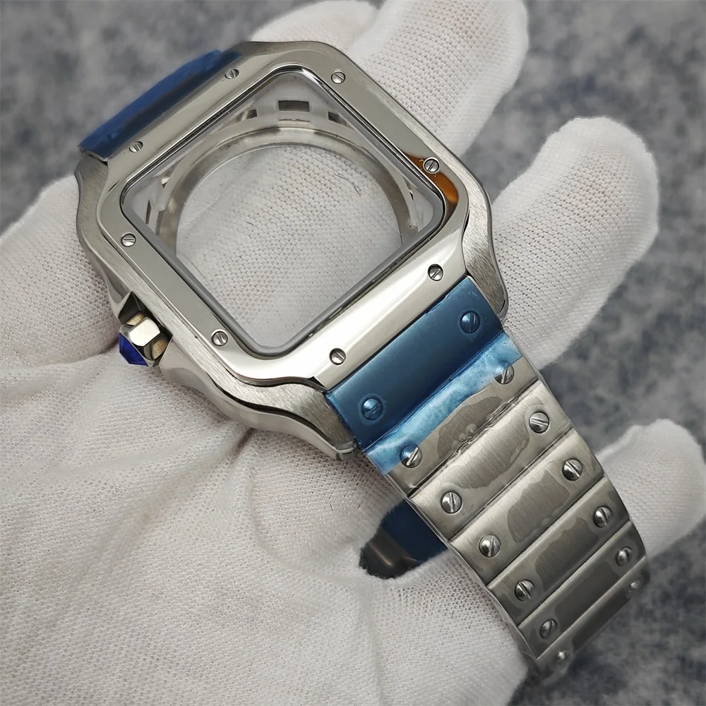 NH35 นาฬิกาสแควร์ชุดสําหรับ 27 มม.Dial NH35 S Dial สีขาวสแควร์นาฬิกาอุปกรณ์เสริม Minimalist นาฬิกา S โลโก้