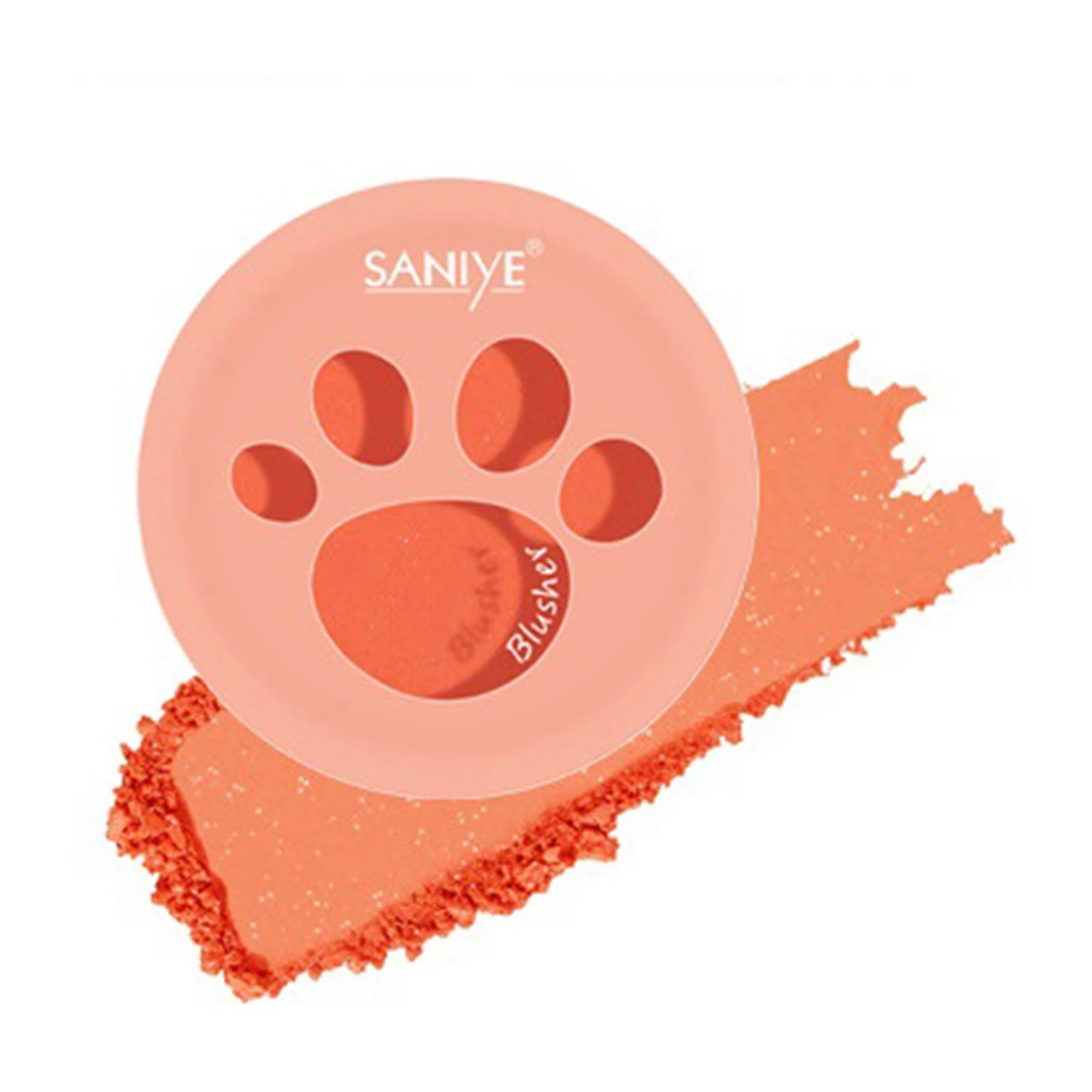 Single Color Blush Powder Palette Stereo Cat Paw Contouring Even Skin Tone Complexion Rouge Blush Cheek Blusher Shimmer Blush Lo