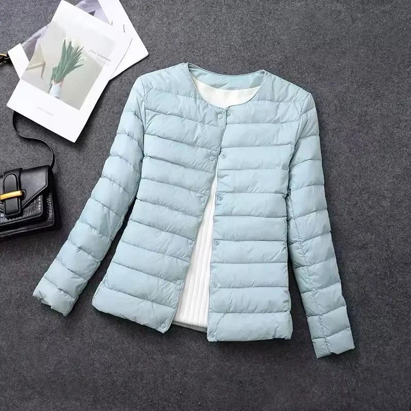 Plus Size weibliche leichte Ente Daunen matt Stoff leichter Mantel warme Frauen Wind jacke Parka Damen Daunen jacken – Detail 11