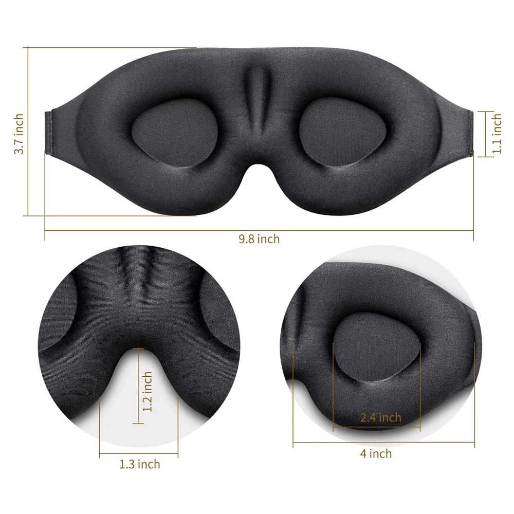 3D Memory Foam Sleep Mask Blindfold Travel Rest Aid Eye Cover Patch Comfort Three Dimensiona  Design For Eye Mask Sleep Adult