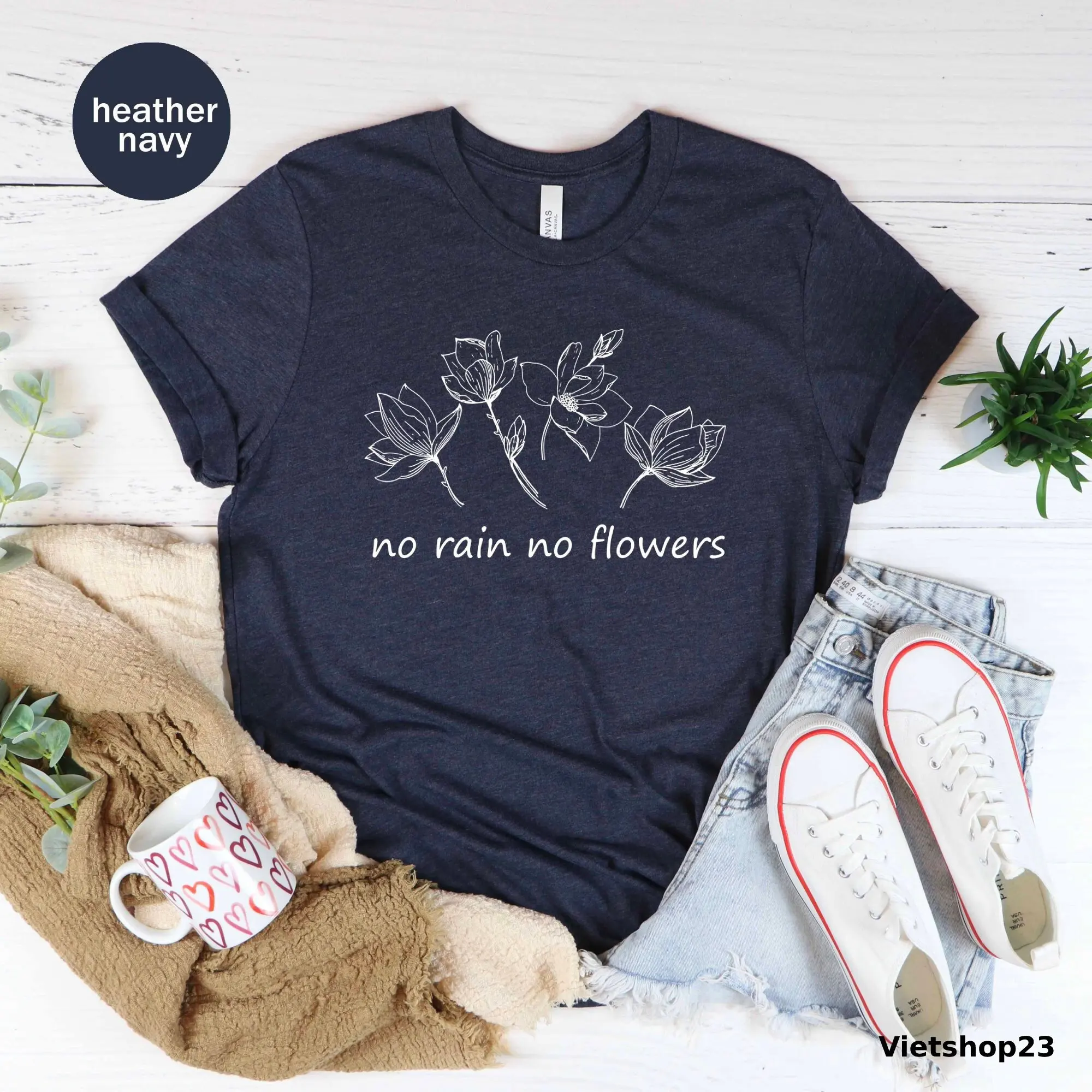 No Rain Flowers T Shirt Flower For Women Aesthetic Floral