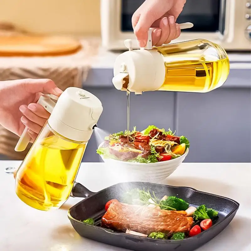 470ML Oil Sprayer Bottle BBQ Cooking 2 in 1 Oil Dispenser Olive Oil Pourers Sprayer Kitchen Baking Oil Mister Vinegar Bottle