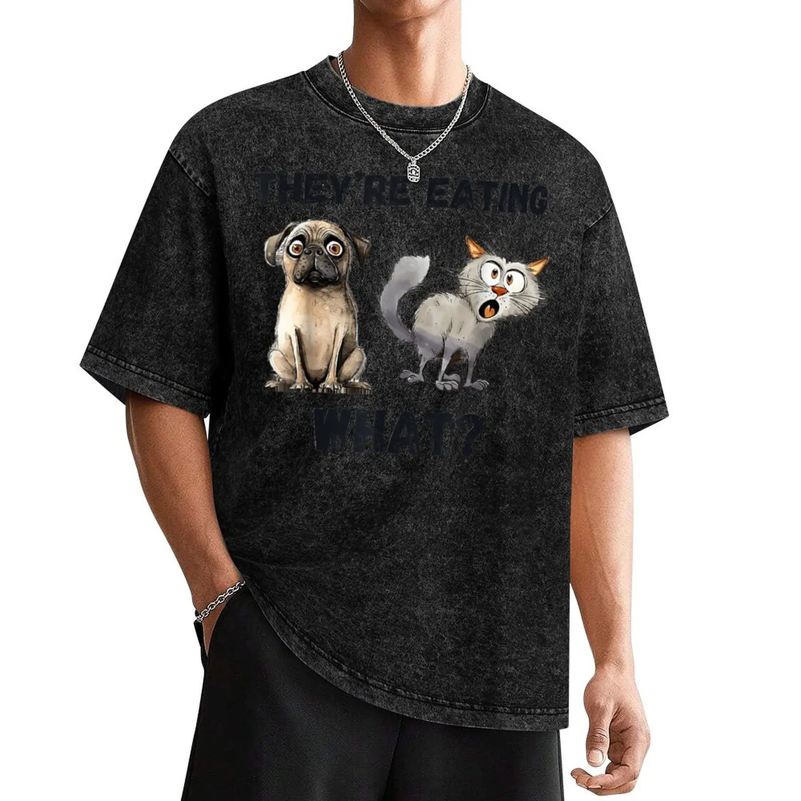 

They’re Eating The Dogs They’re Eating The Cats T-Shirt graphic shirts plain black t-shirts for men