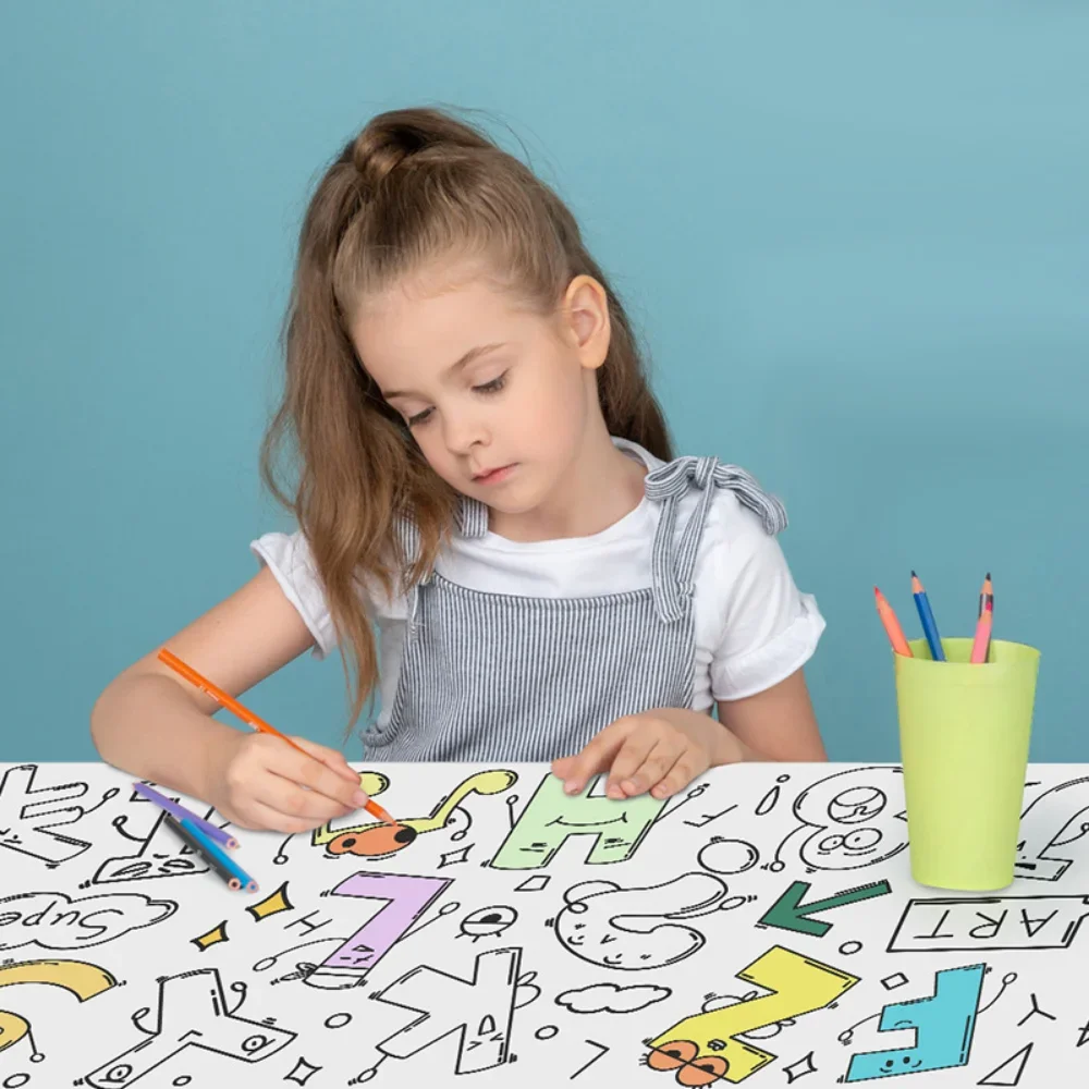 Kinderen Tekenen Speelgoed Plakkerig Kleurrol Papier Diy Graffiti Scroll Kleur Vulling Papier Schilderen Educatief Speelgoed Voor Meisjes Cadeau