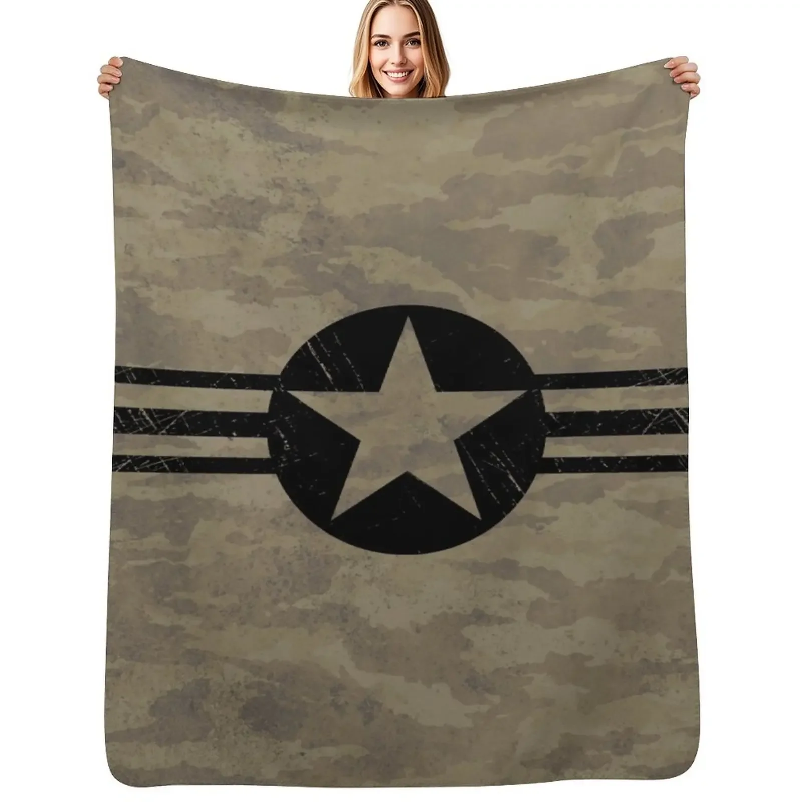 

USAF Vintage Black Emblem Throw Blanket Heavy Blankets For Baby Luxury Blanket