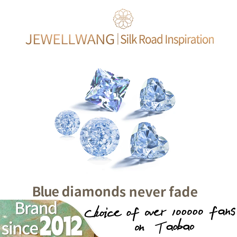 

JEWELLWANG Laboratory Blue Diamonds Rough Diamonds Blue Artificially Grown Synthetic Diamond Cvd Colored Diamond Customizable