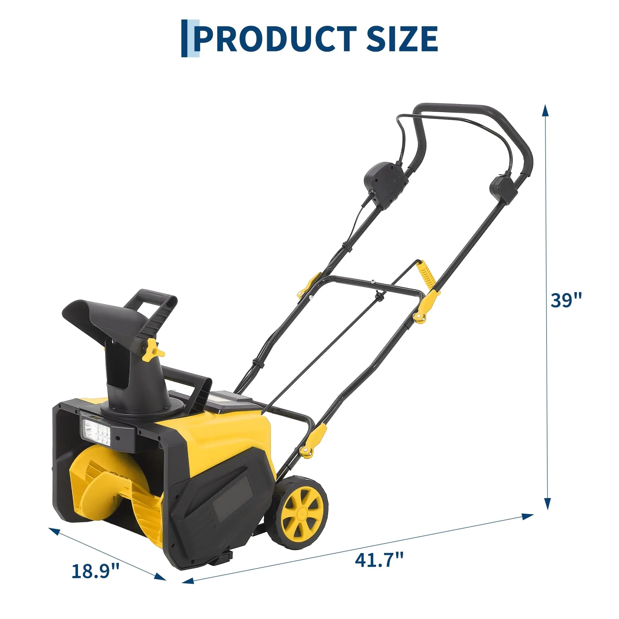 40V Cordless Snow Blower 20-Inch Electric Snow Thrower, 12-Inch Depth, 2 X 20V Batteries, 30-Min Runtime, LED Light, 180° Chute