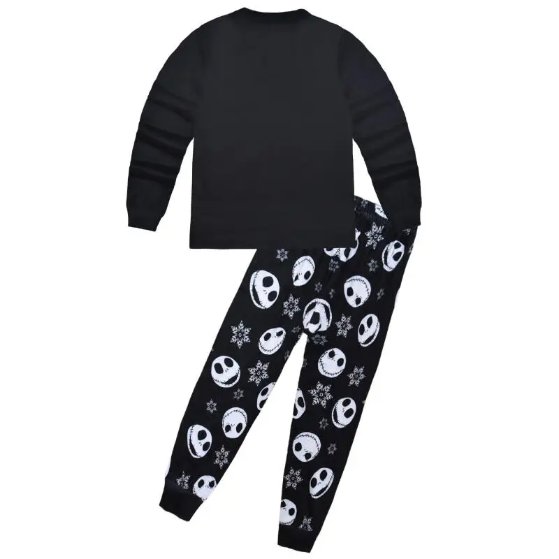 The Nightmare Before Christmas Jack Cartoon Comfort Loungewear Pajamas for Kid Halloween Black White Skull Print Cosplay Costume