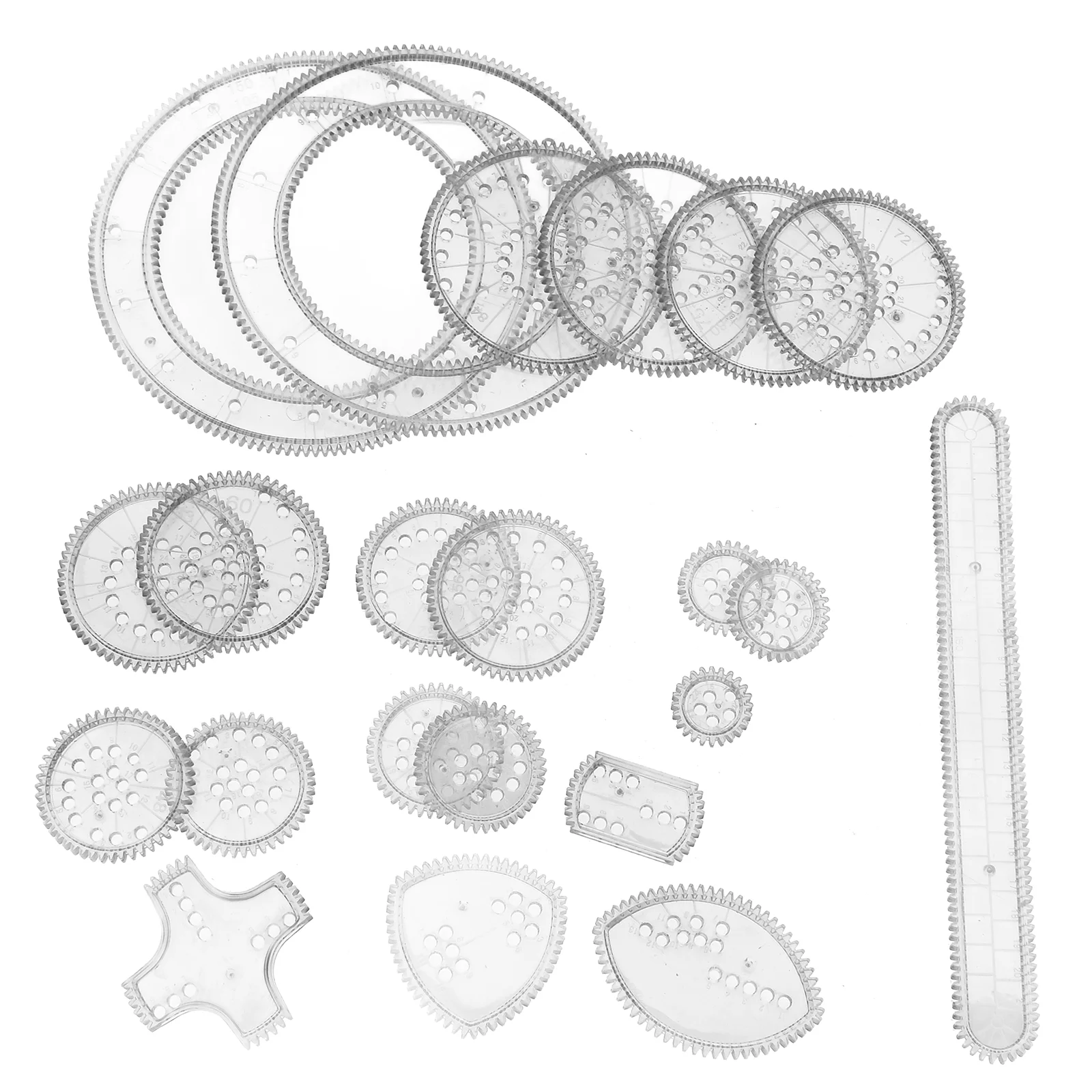 Set di righelli per bambini 100 pezzi Modelli di geometria colorata Strumenti di disegno giocattolo regolabili Giocattolo di disegno educativo