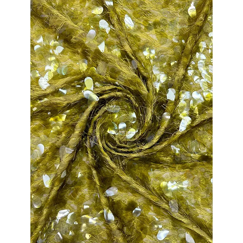 1yard Dazhong Drip sequin embroidery tissus,soft lace fabric,Evening gown,Wedding dress designer diy fabrics for clothing