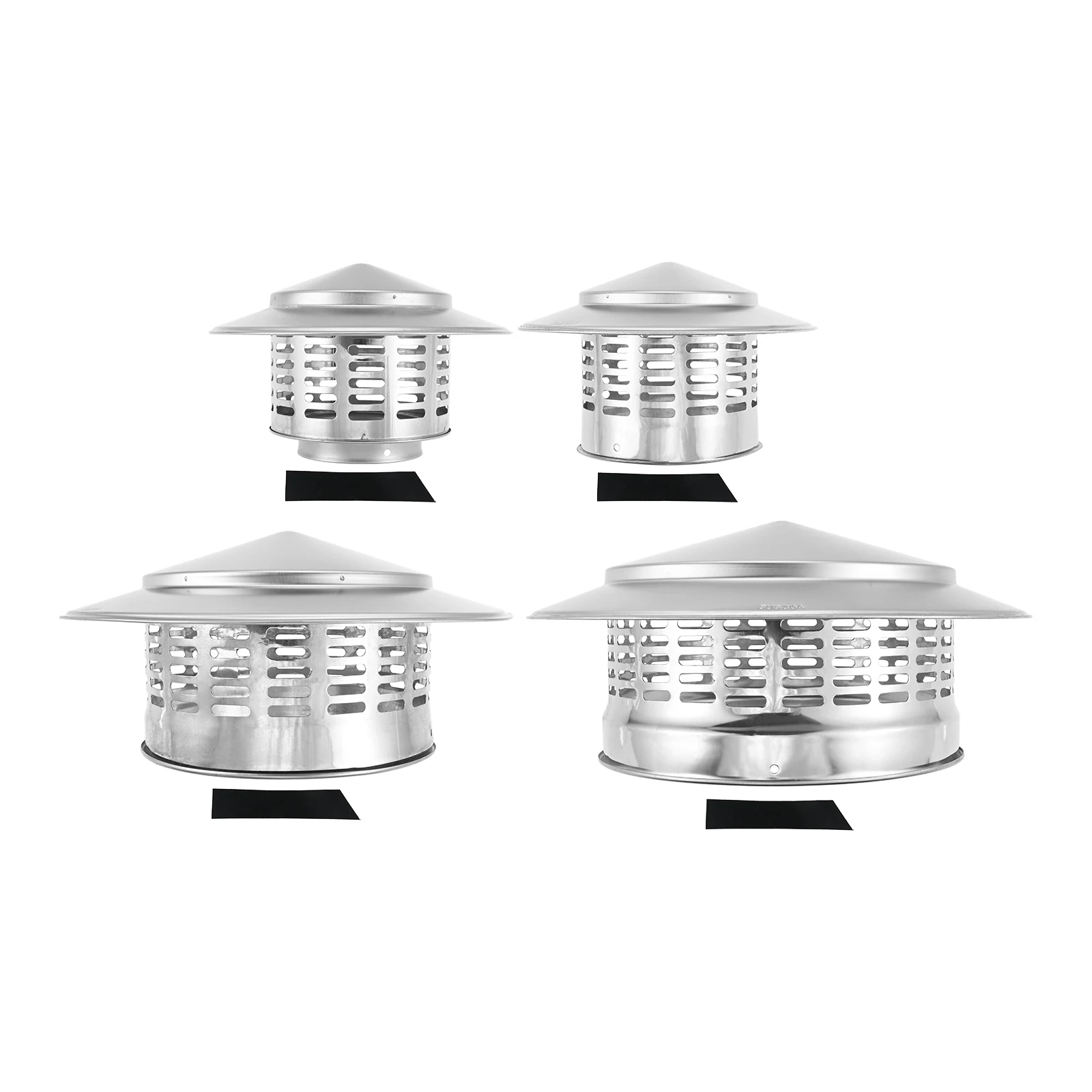 

75/110/160/200mm Stainles Steel Chimney Cap Exterior Wall Fresh Air Outlet Roof Pipe Exhaust Hood Ventilation Ducts Vents Cover