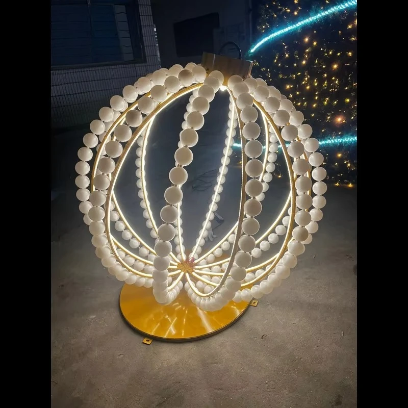 Waterproof solar light ball iron frame can be folded, suitable for festive landscapes such as Christmas and Halloween markets