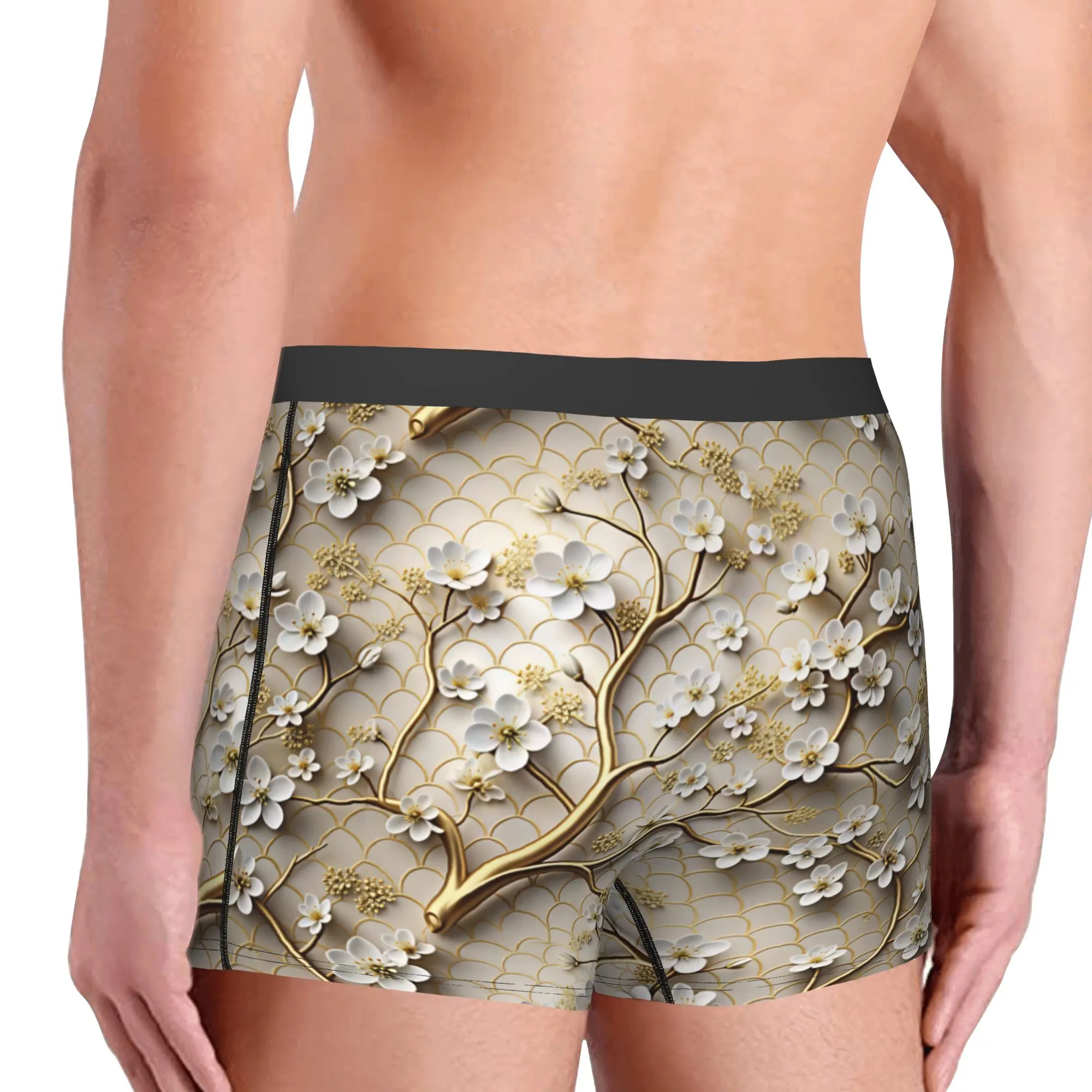 Fashion Trend 3D Flowers Boxer Shorts For Homme 3D Print Luxury High 3D Floral Underwear Panties Briefs Breathable Underpants