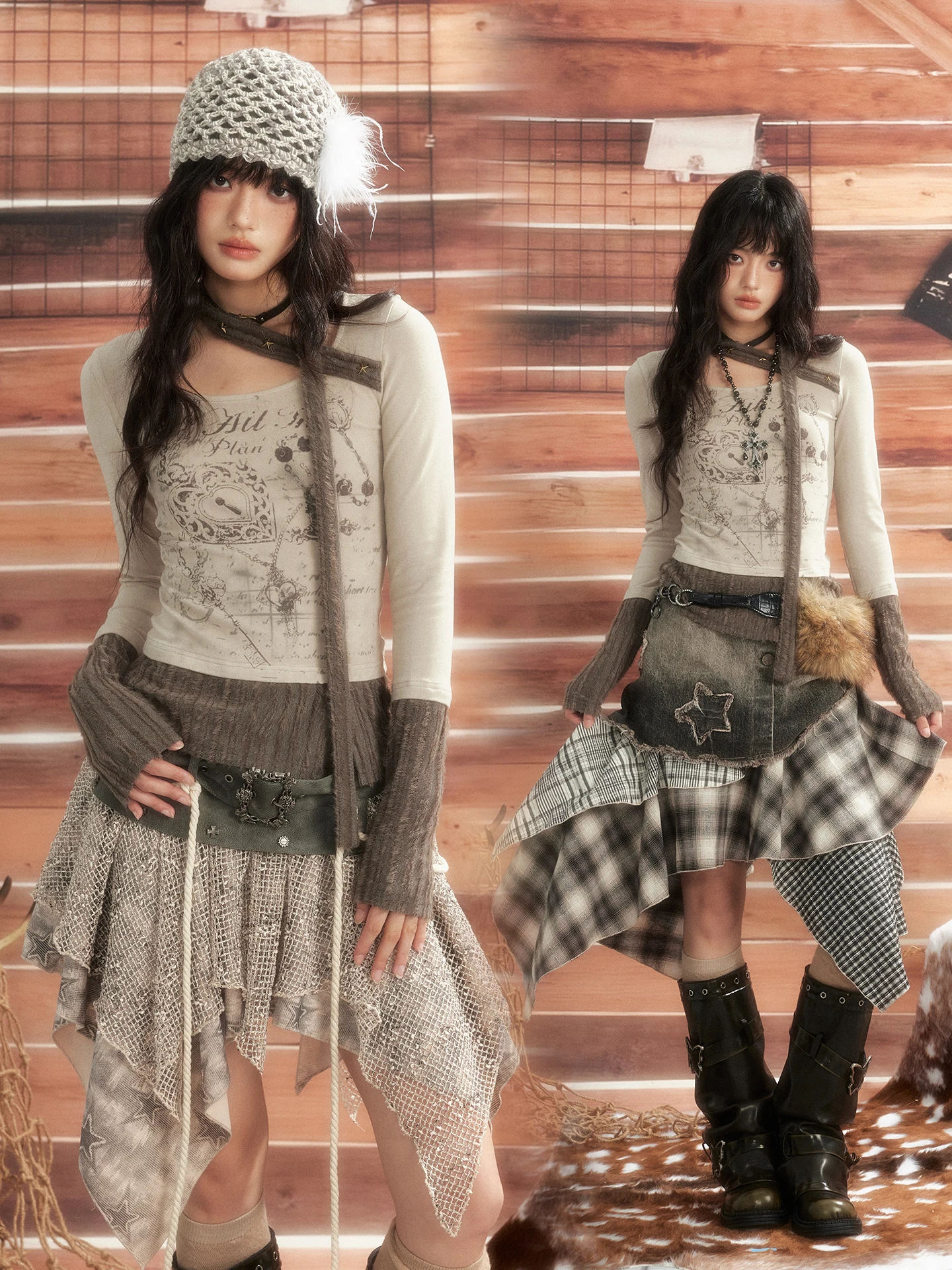 

Оригинальный ALL iNplan ретро лоскутный шарф, легкий женский утягивающий топ из полиэстера с принтом, круглый дизайн Ne Design