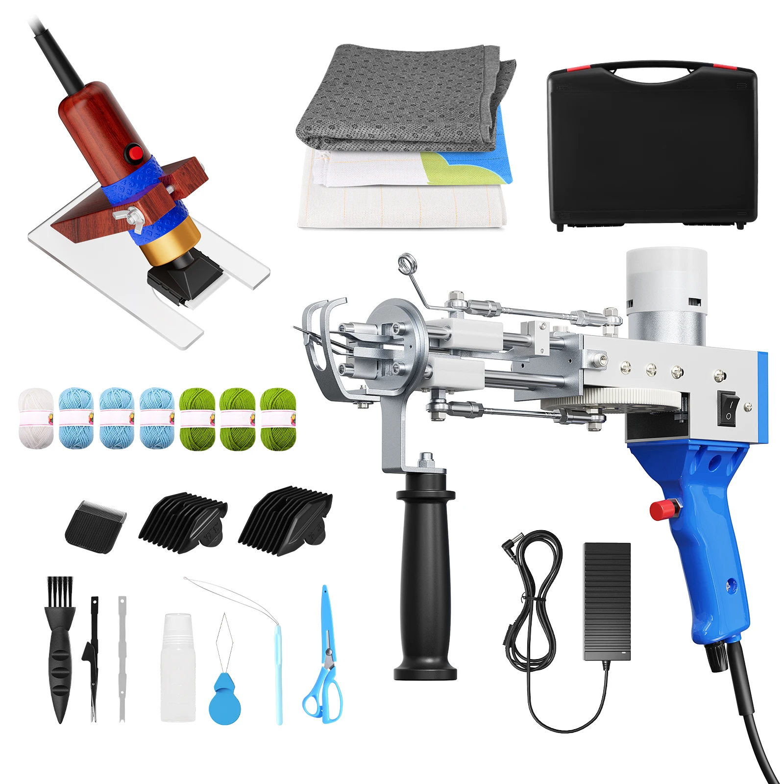 Tufting Gun Set met Trimmer, Starterkit voor Tufting Gun, 2-in-1 Knip & Lus Pool Tapijt Gun & Tufting Trimmer, Tufting Gun Machine - afbeelding 2