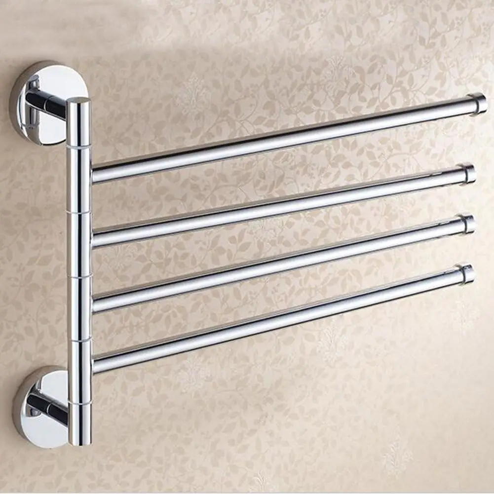 Portasciugamani girevole da bagno in acciaio inossidabile appendiabiti da bagno a parete con braccio a 3/4 gradi