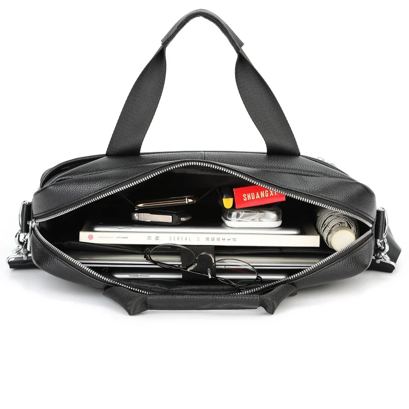 Valigetta in pelle di mucca da uomo nuova Borsa a tracolla grande Borsa a tracolla per documenti vintage Borsa da ufficio per uomo Custodia per attache