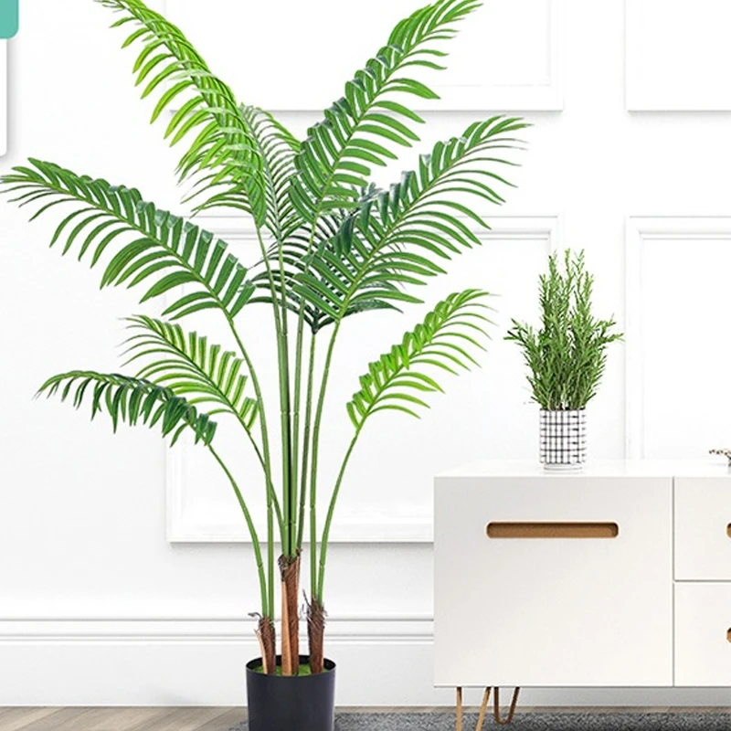 120-200cm Large Artificial Banana Tree Tropical Fake Plants Palm Leafs Monstera Green Plastic Jungle Plant for Home Office Decor