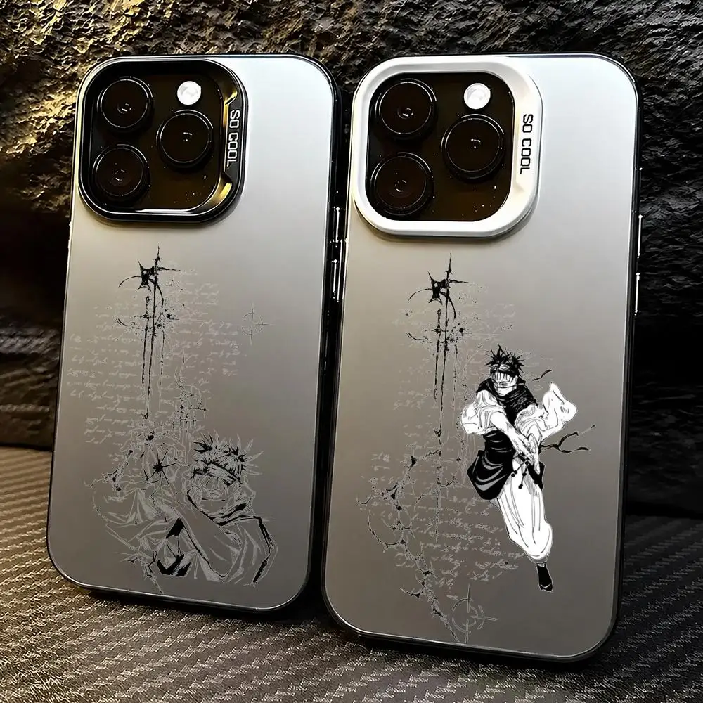Coque de téléphone Anime Curse Energy Art, coque protectrice en TPU irisé au toucher doux pour iPhone 11 12 13 14 15 16 17 Pro Max