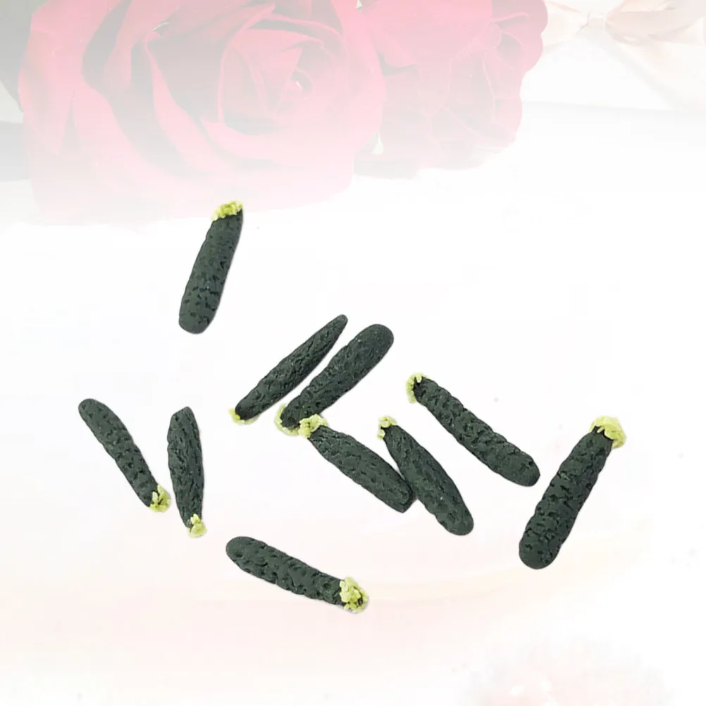 10Pcs Miniature Cucumbers Resin Simulation Vegetables Mini House Decoration Kitchen Furnishing Photo Prop Fruit Cognition Gifts