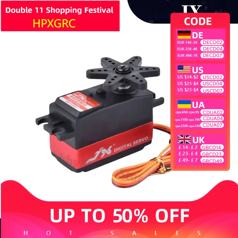 

JX Servo PDI-4409MG 9kg Digital High-Torque Metal Gear Servo - for 1/8 1/10 Scale RC Car Truck FPV Drone