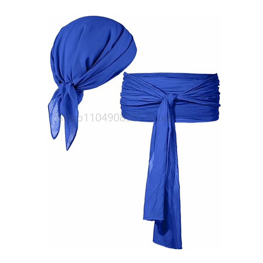 Piracka ozdoba na głowę, pas biodrowy, cosplay, vintage, Halloween, maskarada, impreza, męski, damski, kapelusz trójramienny, czapka piracka