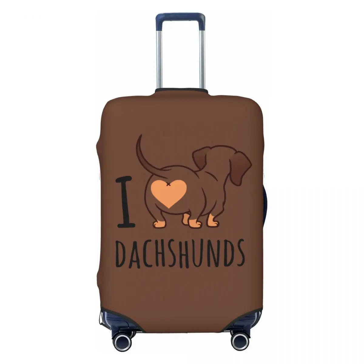 Custom I Love Dachshunds Luggage Cover Protector Fashion Badger Wiener Sausage Dog Travel Suitcase Covers for 18-32 Inch