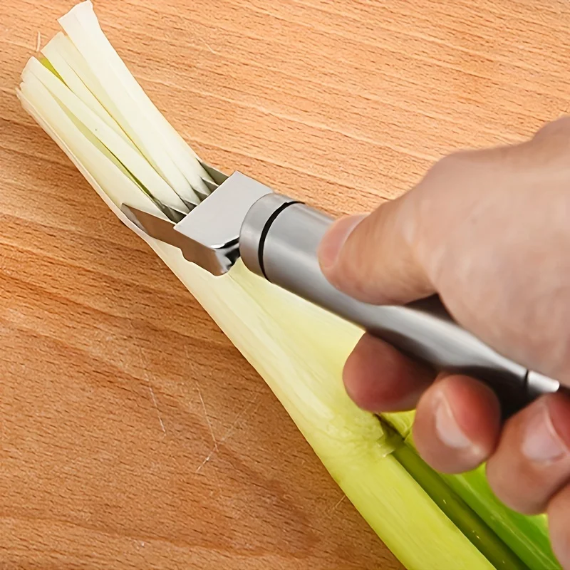 KUUJOJO Stainless Steel Chopped Green Onion Knife, Kitchen Tool Slice Cutlery Vegetable Cutter Sharp Scallion Cutter Shred Knife