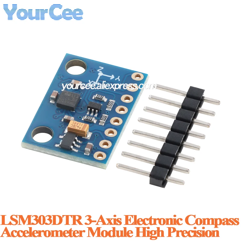 10pcs/1pc GY-511 LSM303DTR LSM303DLHC 3 Axis Electronic Compass Acceleration Sensor Module IIC 12 Bit AD Converter 16 Bit Data