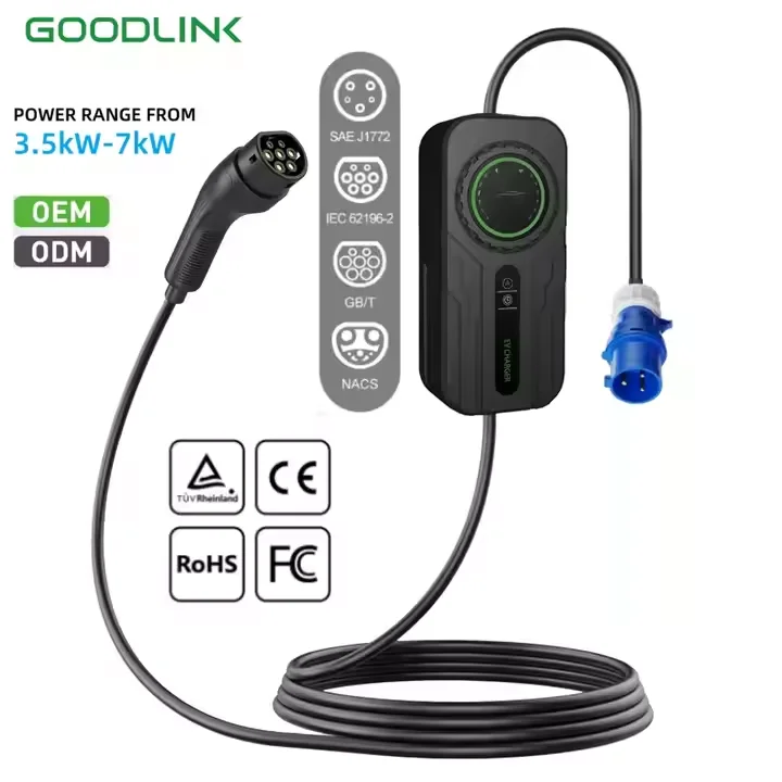 

Лидер продаж: портативное зарядное устройство для электромобилей (Type 1, Type 2, GB/T) с кабелем, 16А, 32А, 40А. Самое продаваемое портативное зарядное устройство для электромобилей.