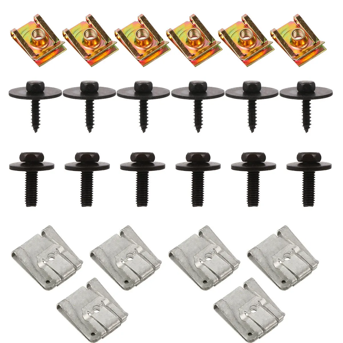 

24Pcs Engine Clips Set Anti-Splash Shield Fasteners for Undertray Fixing Exquisite Finish Underbody Screw