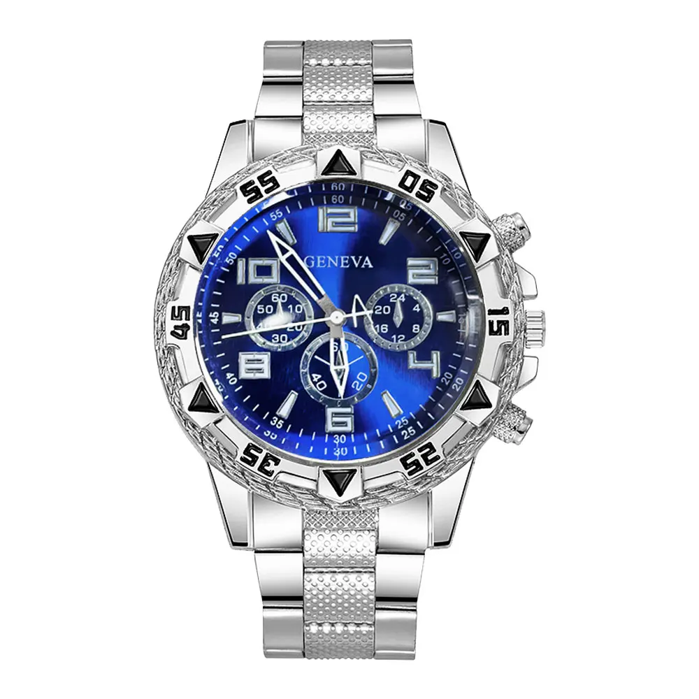 Men's Luxury Steel Strap Quartz Watch, Round Case, Electronic Movement, Casual and Fashionable Business Style, Men's Gift