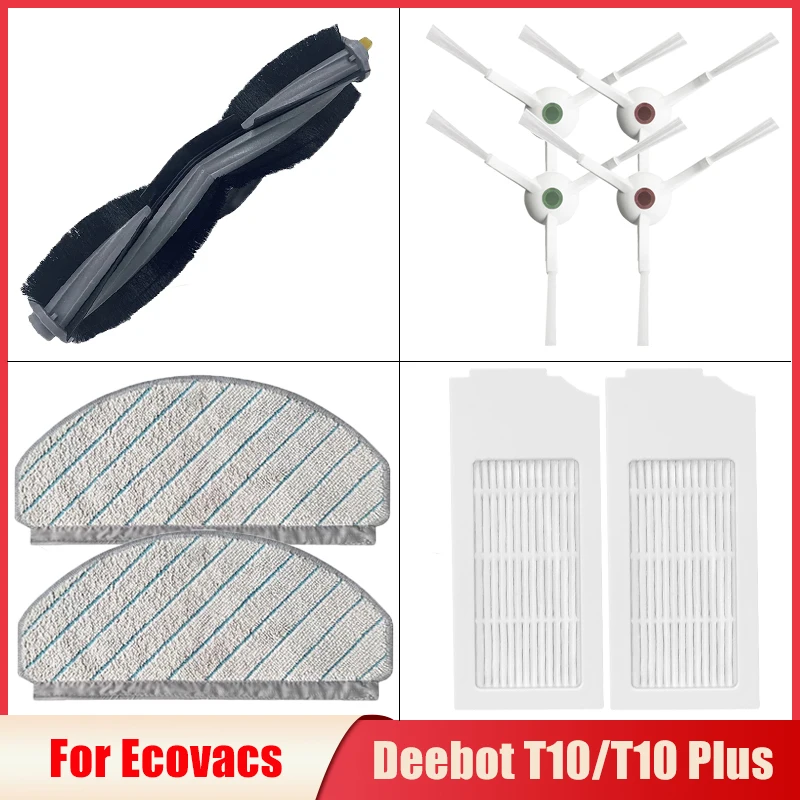 Pièces de filtre Hepa pour aspirateur robot Ecovacs Deetbot T10/T10 Plus, remplacement des brosses principale/latérale