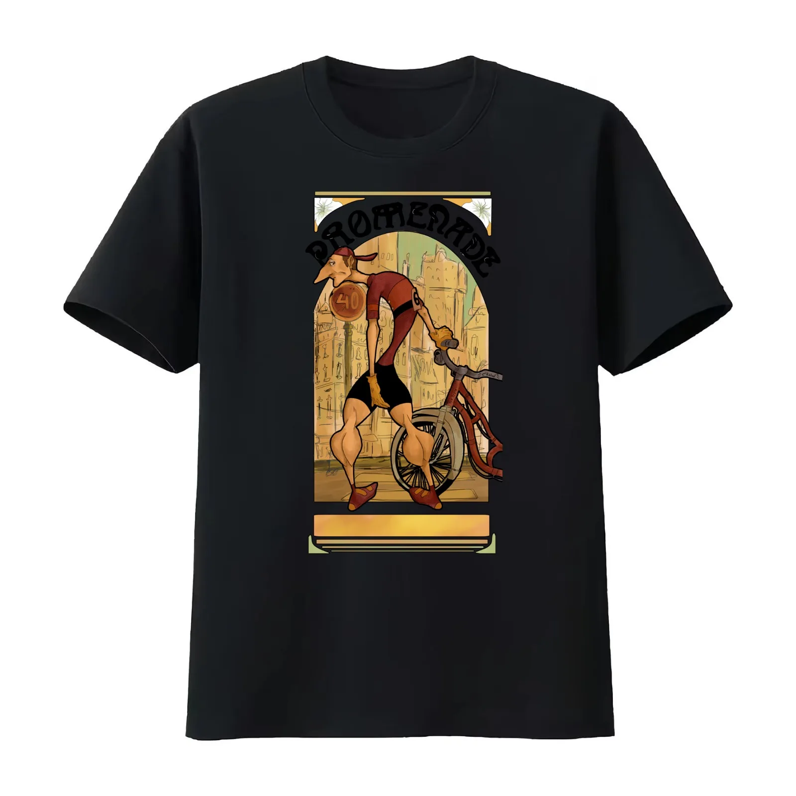 The Triplets of Belleville - The Cyclist T-Shirt Summer Casual Cotton Tee Oversized Streetwear Tops Vintage Graphic Print