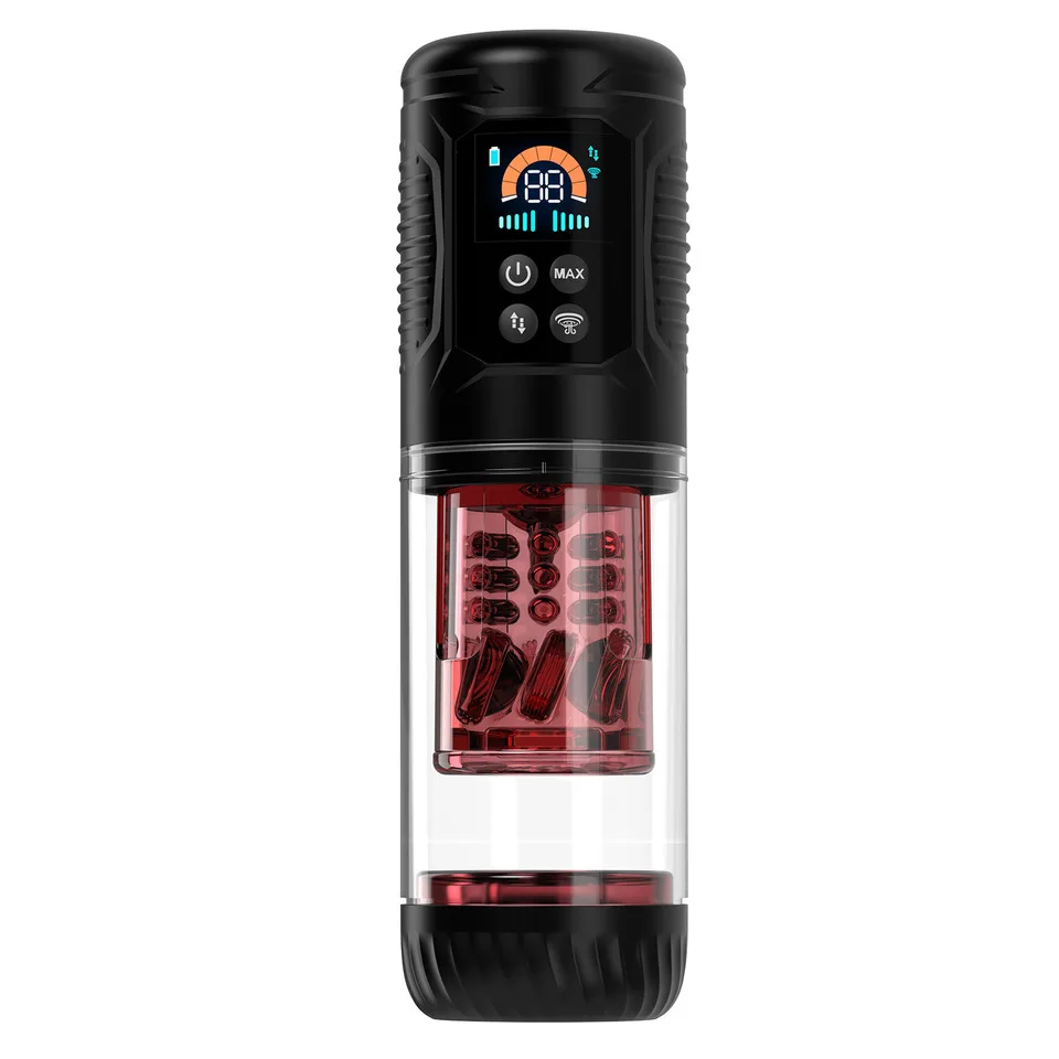 Male Automatic Masturbator Cup Thrusting Rotation Licking Sucking Penis Pump Pocket Pussy Blowjob LED Display Sex Toys For Men