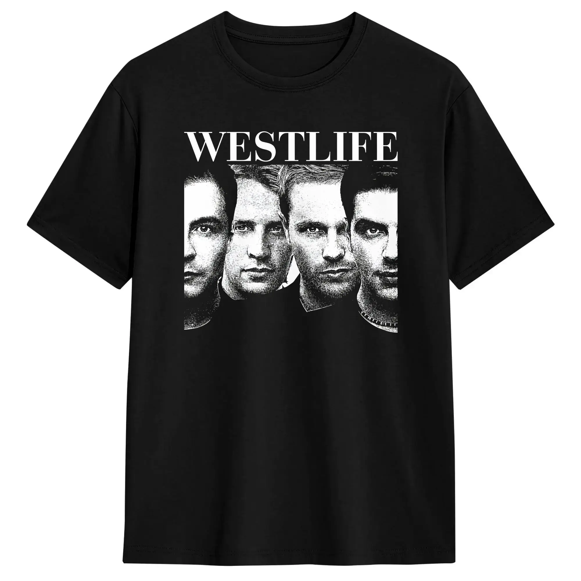 Men's T-Shirt Westlife 25 Anniversary Band  Funny Pure Cotton Tee Shirt Short Sleeve  T Shirts Crew Neck Tops Plus Size