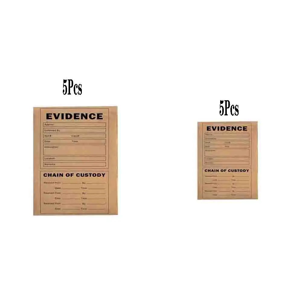 Crime Scene Paper Evidence Bag for Receipts Kraft Paper Evidence Bags 2Different Size for Securing Receipts Evidence Items 10Pcs