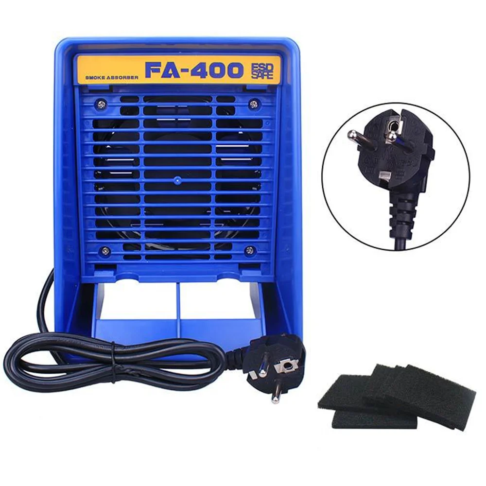 220V EU US plug FA-400 Soldering Iron Soldering Tin Smoking Machine Filter Smoking Tool Activated Carbon Sponge Fan Instrument