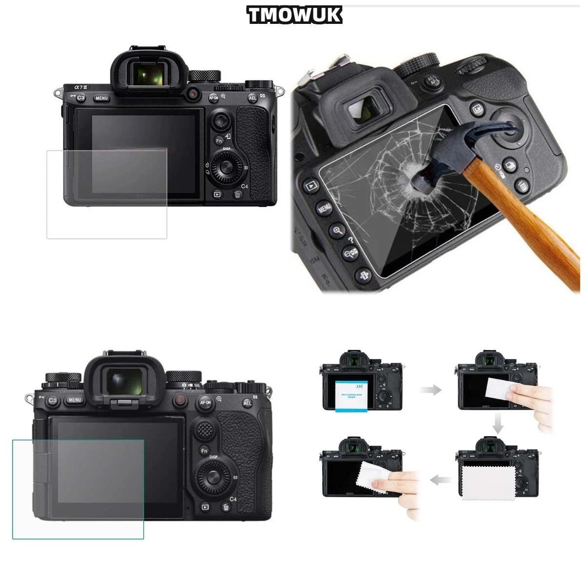 

High Definition Clarity: For A9 A9II A7RII A7RIII A7R4 A7R4A A7SMII, 9H Glass Film, Anti-Scratch Protection