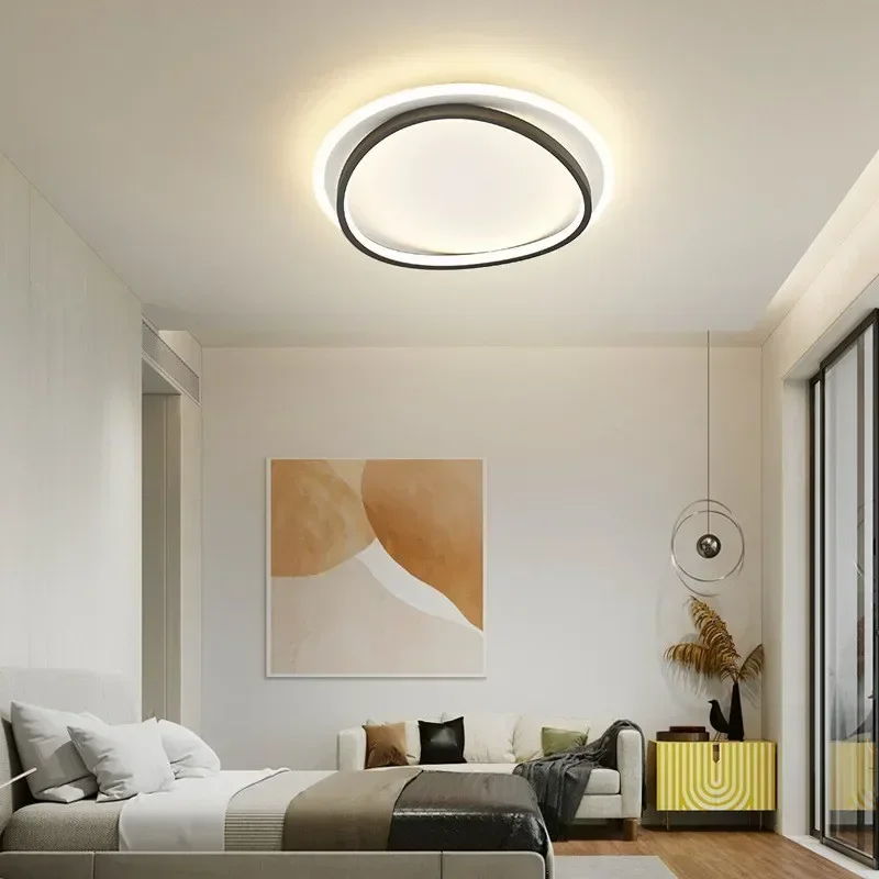 Modern LED Ceiling Lamp For Bedroom Living Room Balcony Study Black Gold Chandelier Luster Lighting Fixture Home Decoratioan