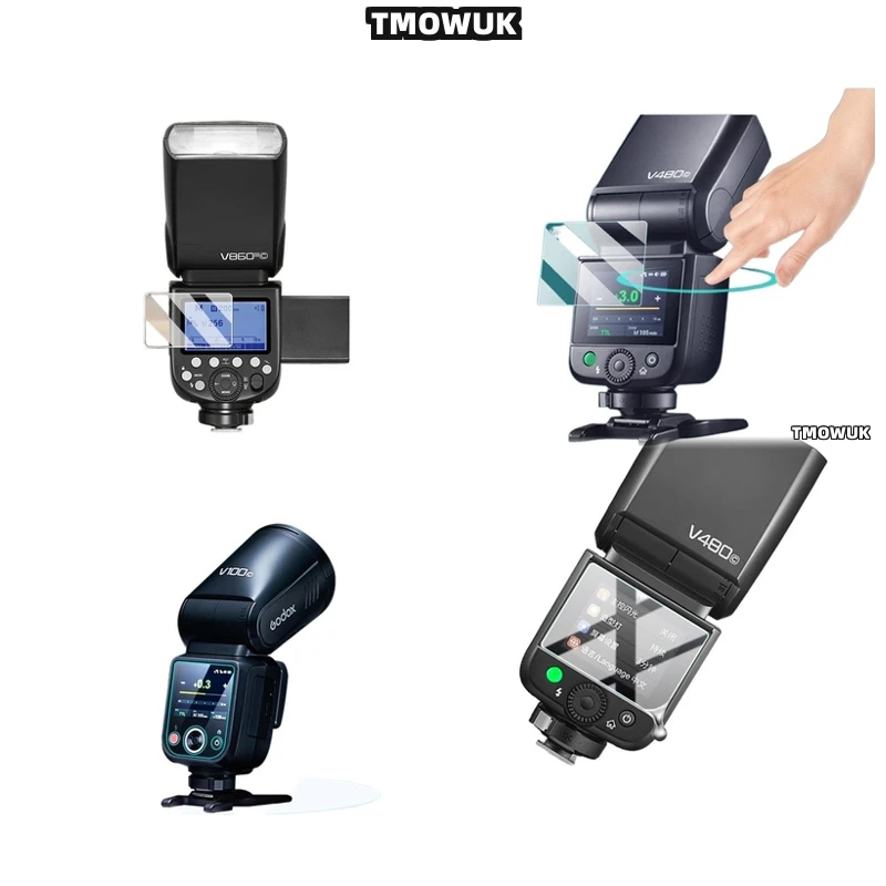 

For Godox X3 V100 V1 Pro AD600BM V860 III V850 III TT685 II V480 - High - Quality Tempered Glass Flash Light Full Screen Protect
