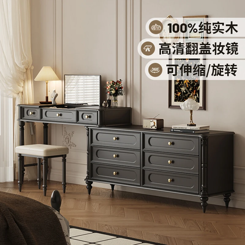 Black Nordic Dressers Bedroom Modern Luxurious Mobile Hotel Cabinet Table Dressers Console Coiffeuse De Chambre Toilet Furniture image 4