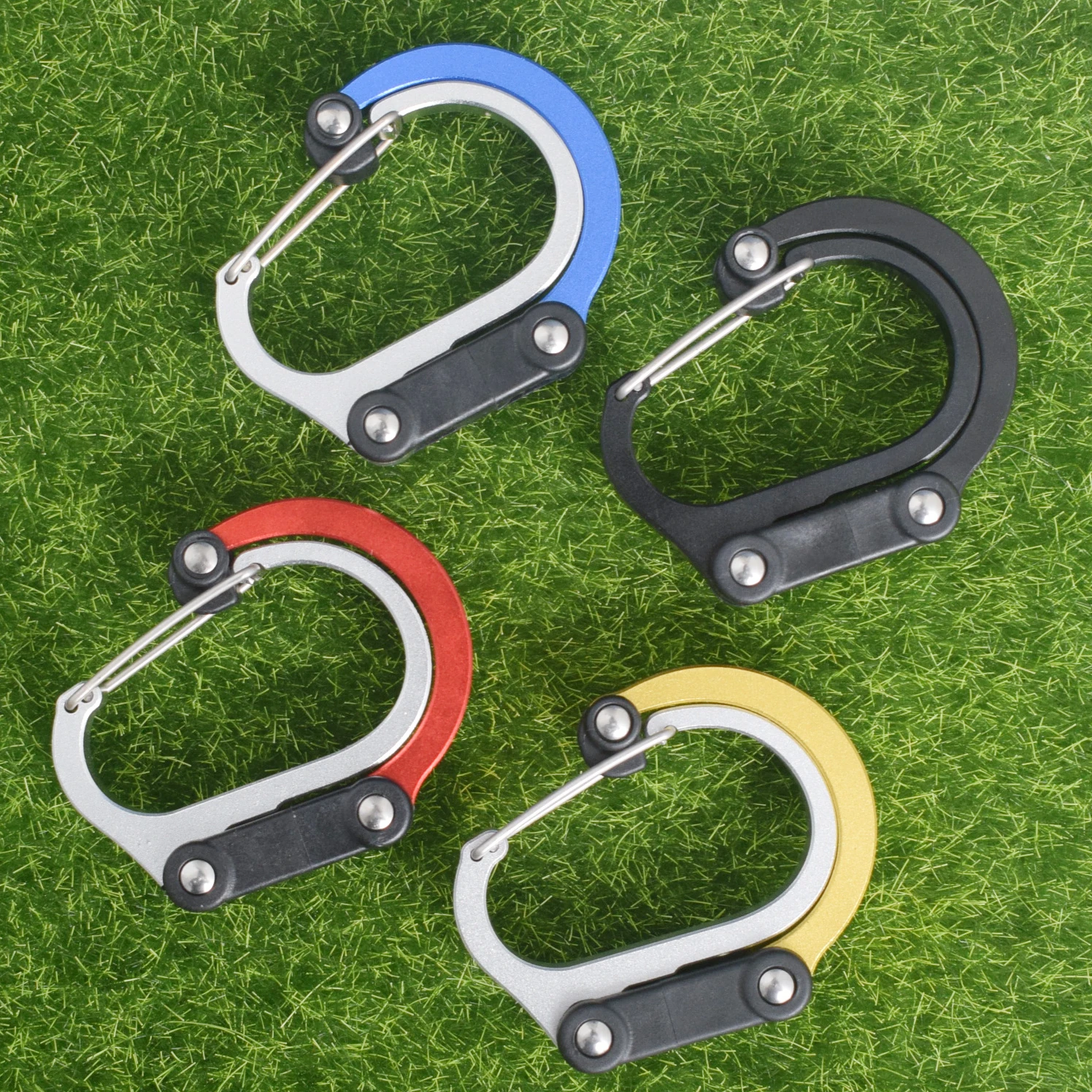 Hybrid Gear Clips Multi-function Swivel Buckle D-Type Carabiner Non-Locking Strong Clip Camping Fishing Hiking Travel Outing