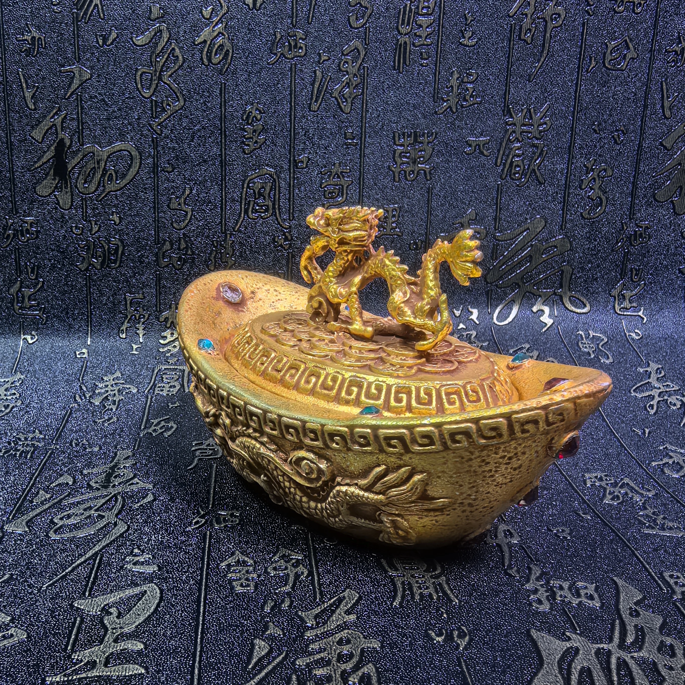 Pure copper gilded ancient percussion instrument bronze bell decoration for the living room and wine cabinet
