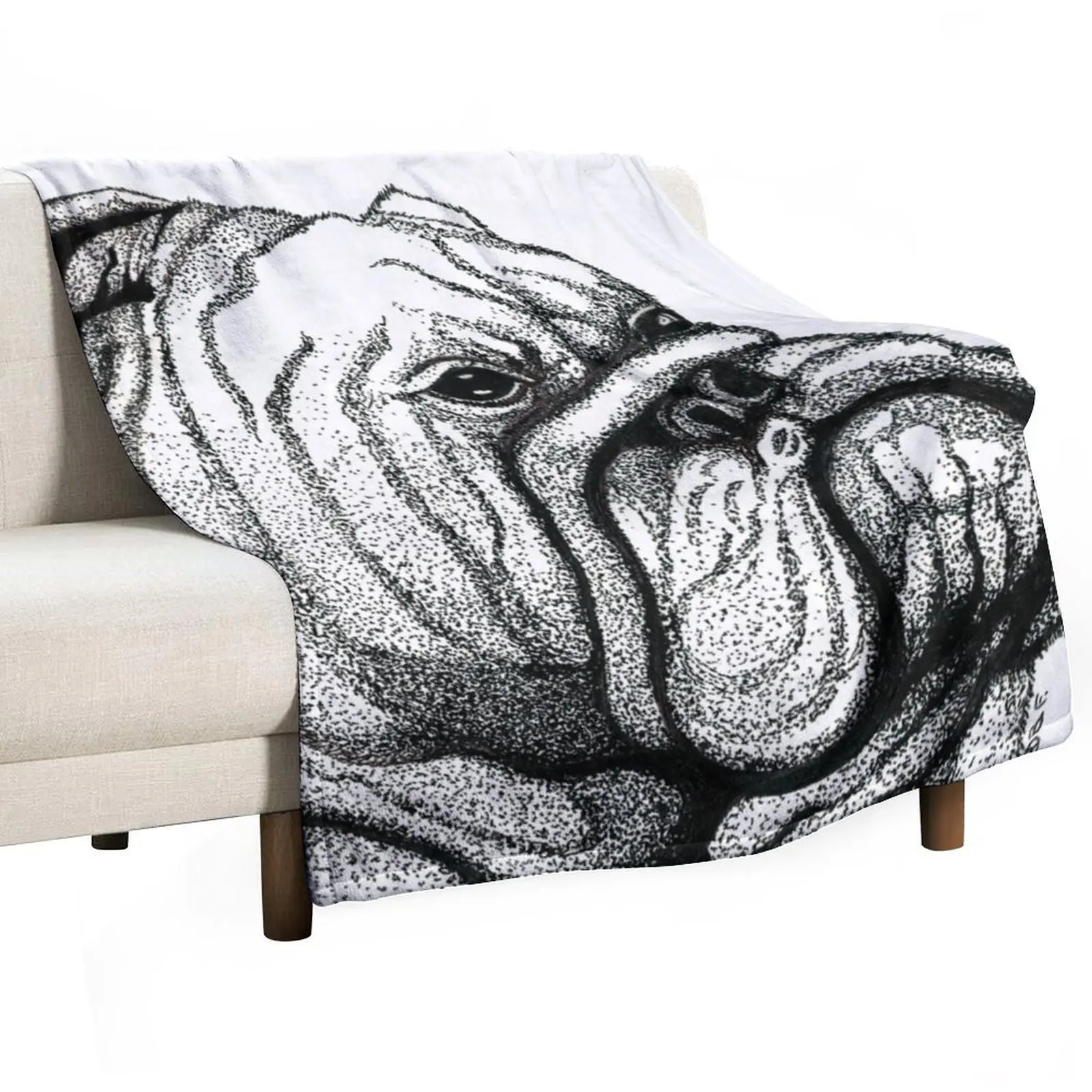 Bulldog אנגלית לזרוק מדמי מדחום עבור שמיכות נסיעות