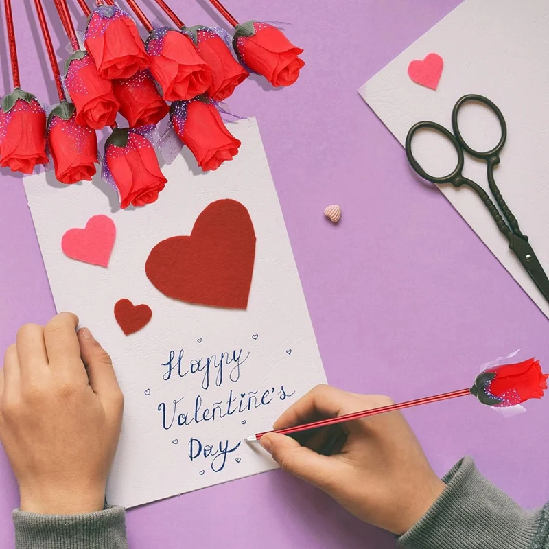 120 Stuks Valentijnsdag Roos Balpennen Bloem Schrijven Balpen Bulk Geschikt Voor Valentijnsdag Bruiloften
