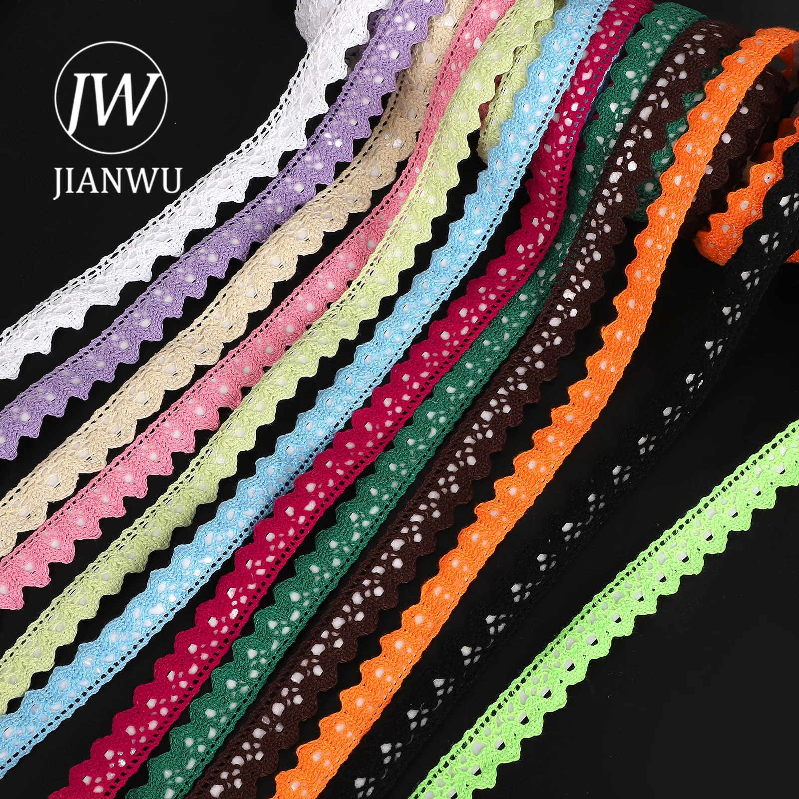 JIANWU 17mm*180cm Vintage Fabric Single-sided Lace Landscape Material Collage Tape Creative DIY Journal Scrapbook Stationery