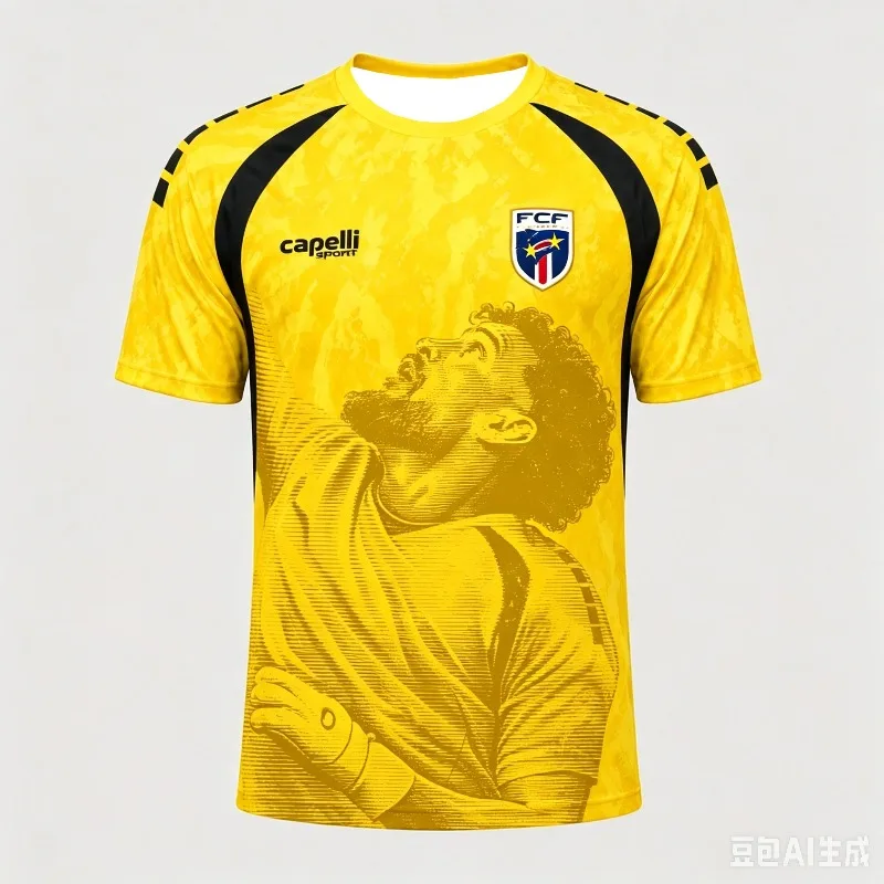 2026 Vintage Player Portrait Graphic Soccer Jersey Yellow Camo Breathable Quick Dry Fashion Athletic Sports Tee For Daily Wear