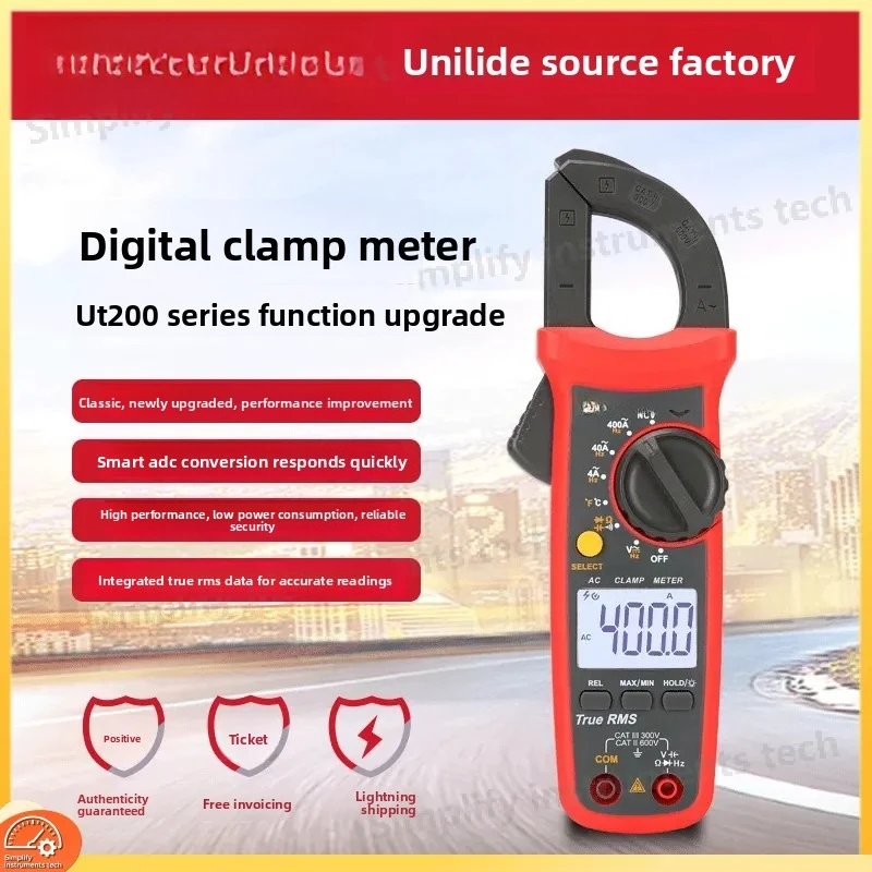 UT202 Digital Clamp Meter High Precision Multimeter AC DC Ammeter Voltage Current Resistance Tester for Electricians and DIY